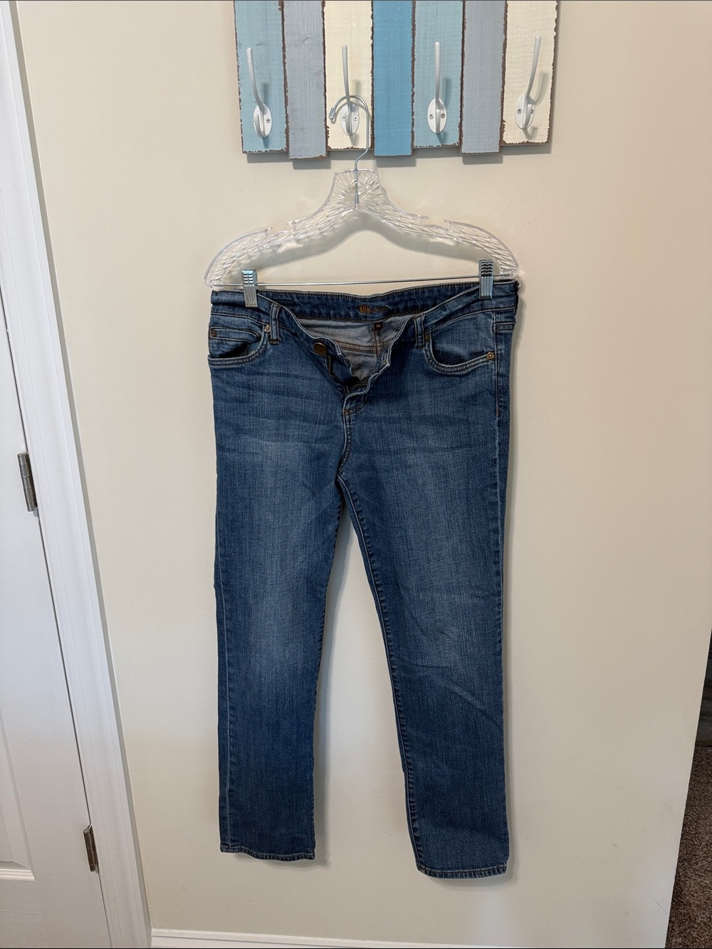 Kut from the Kloth Women's Straight Leg Dark Blue Denim Jeans / Size 10
